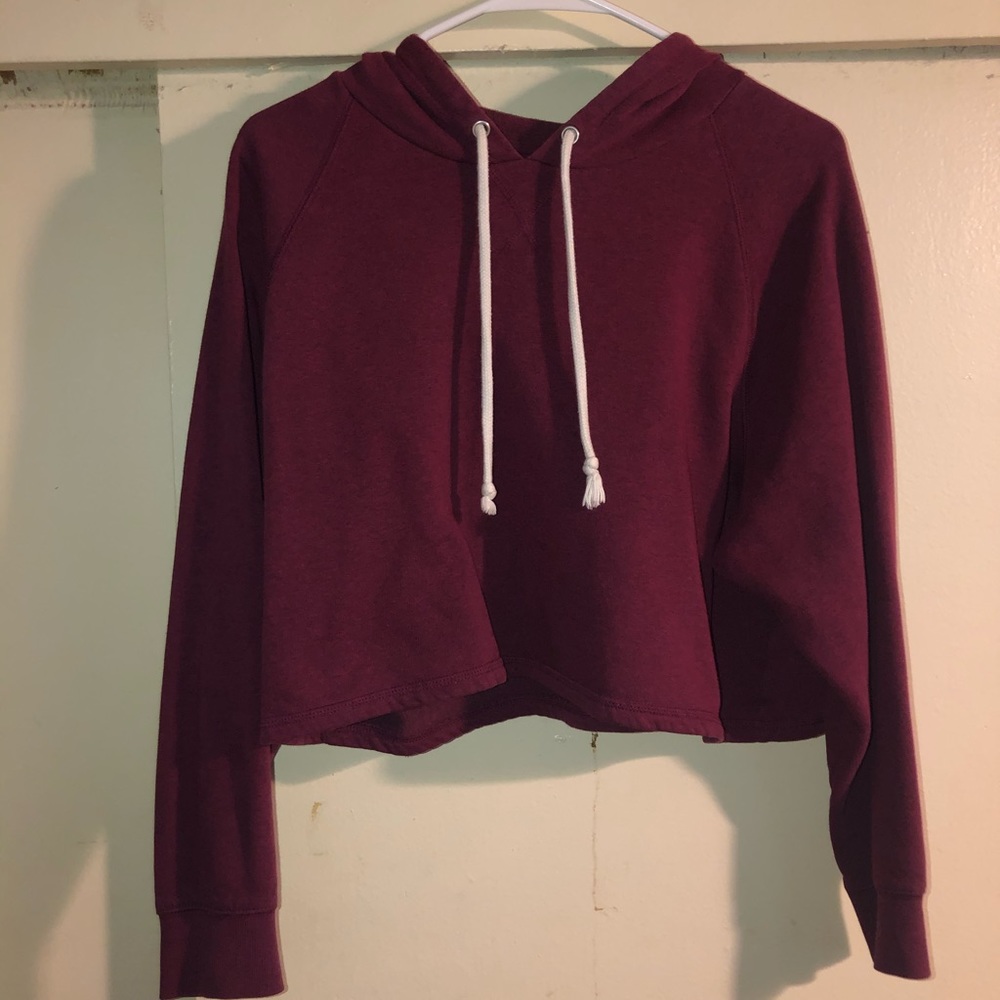 Burgundy crop top sweater
